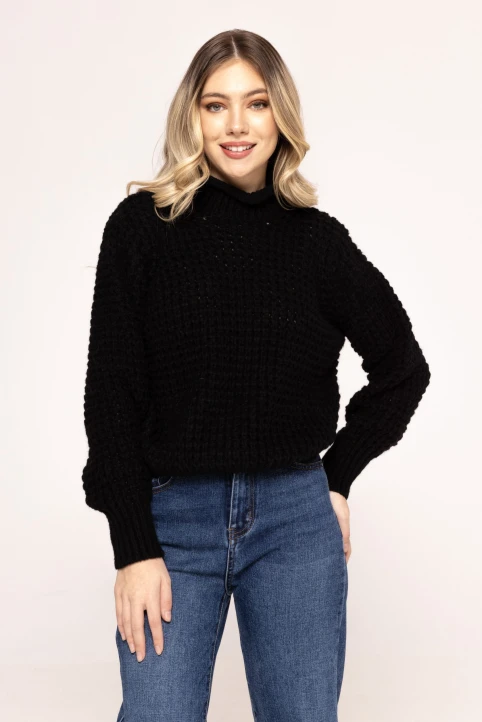 Pulover-din-tricot-cu-efect-impletit-Maria-negru-ETIC-1