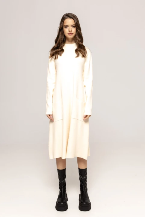 Rochie-din-tricot-cu-buzunare-Elaine-ivory