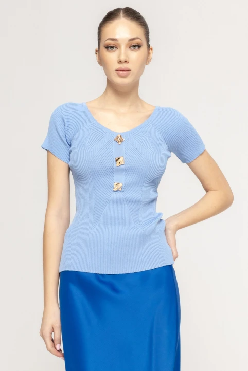 Tricou-cu-nasturi-ornamentali-Denisa-bleu