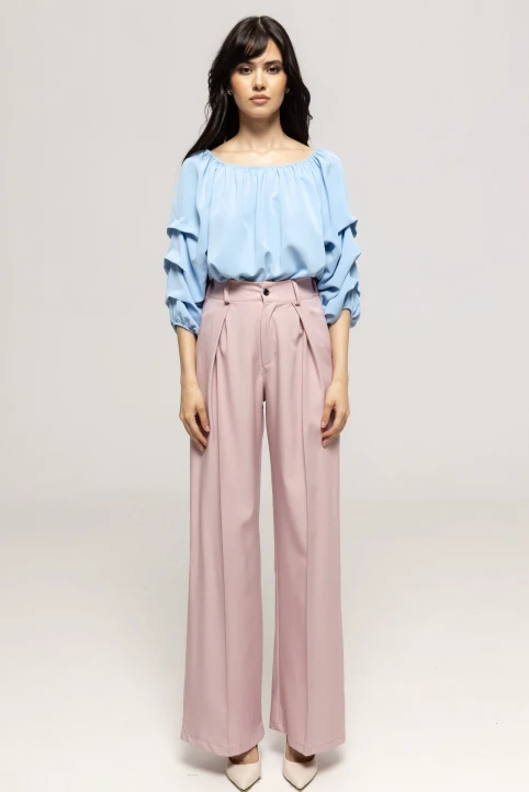 Pantaloni-cu-pense-Estera-roz